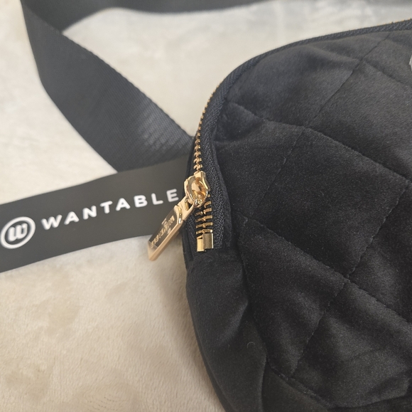 Wantable Velvet Quilted Belt Bag Black - Picture 2 of 13